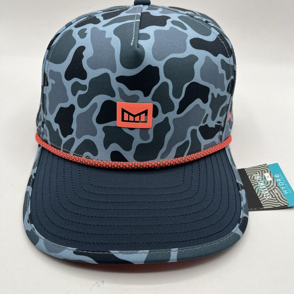 Melin Odessy Rope Streamline NAVY Blue DUCK CAMO Sz X-Large SnapBack Hat NWT